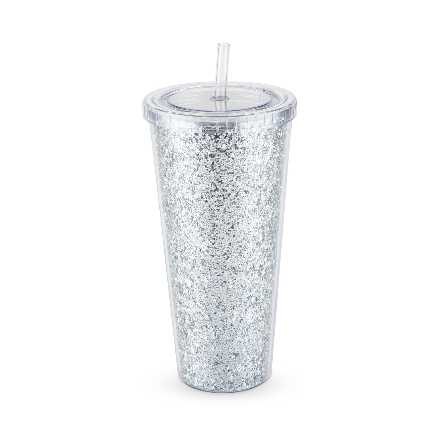 Glam Silver Double Walled Glitter Tumbler by Blush® 1 개