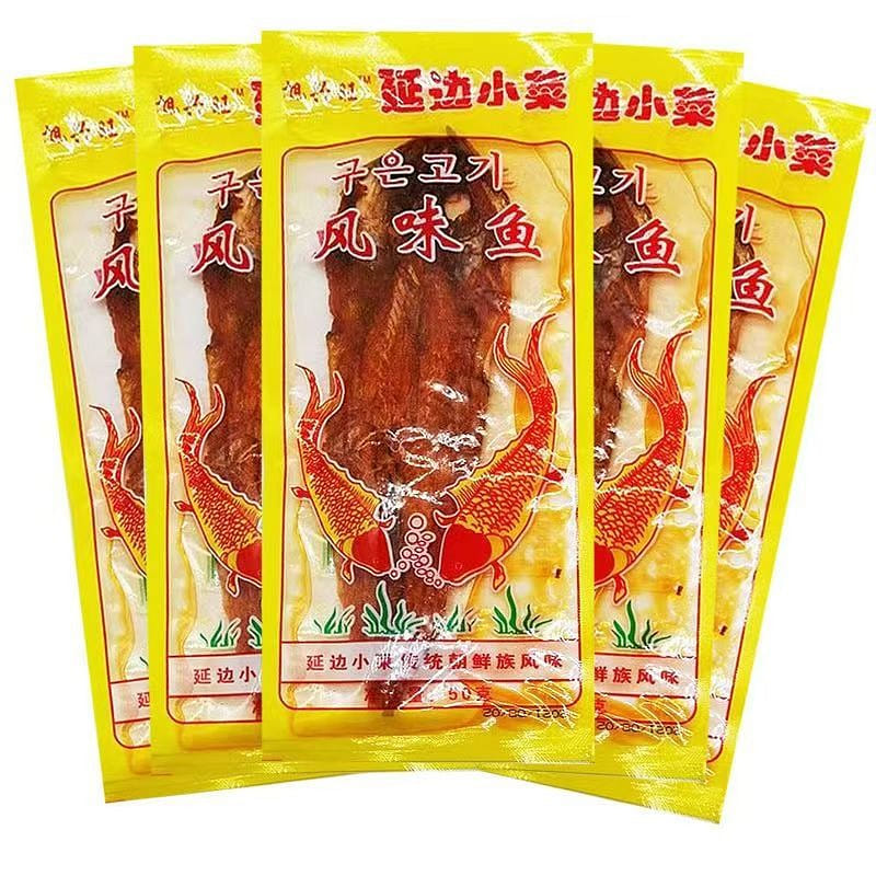 Yanbian pollak Jilin style grilled fish fillet old train spicy fish instant drie 50 그램