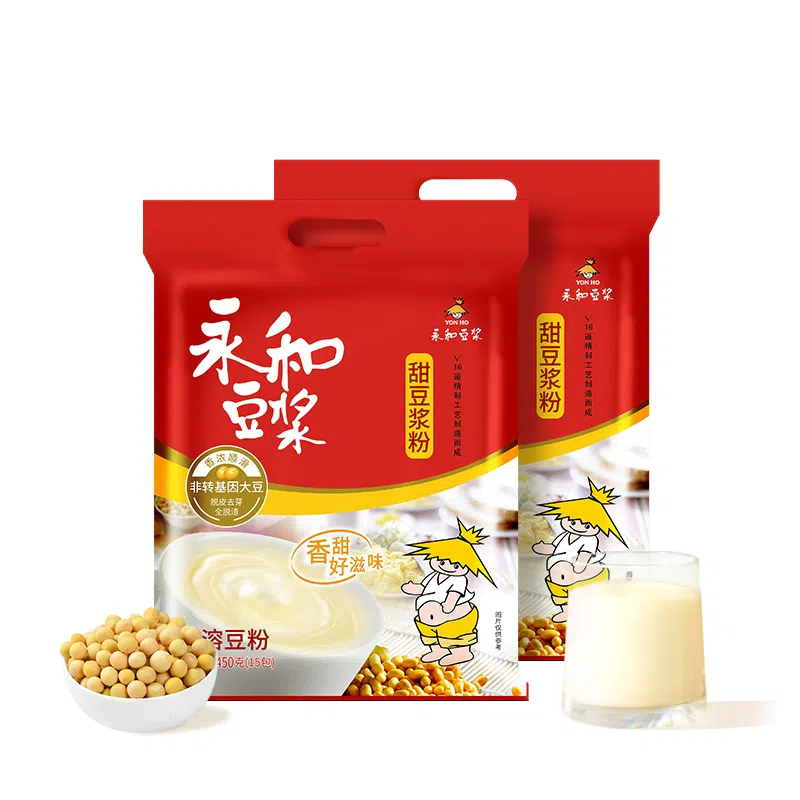 Yonghe Soybean Milk Classic Original Non-GMO Drink 450g*1 bag 450 กรัม
