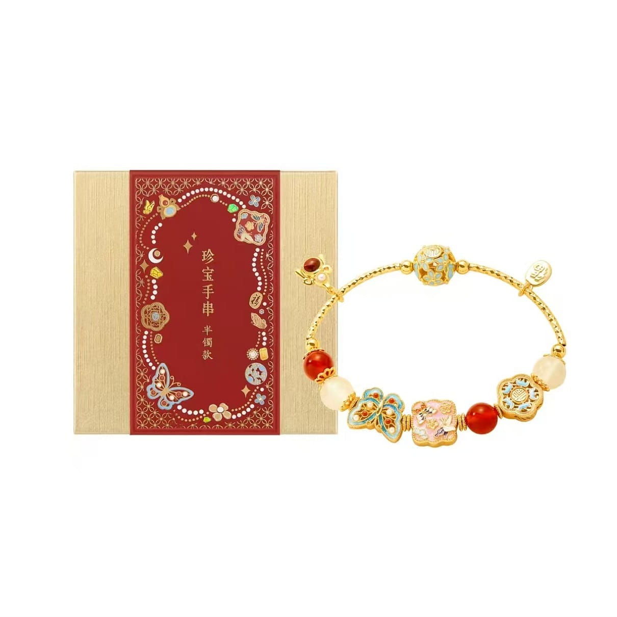 Jewel Pearl Butterfly bracelet,Half bracelet style 1 개