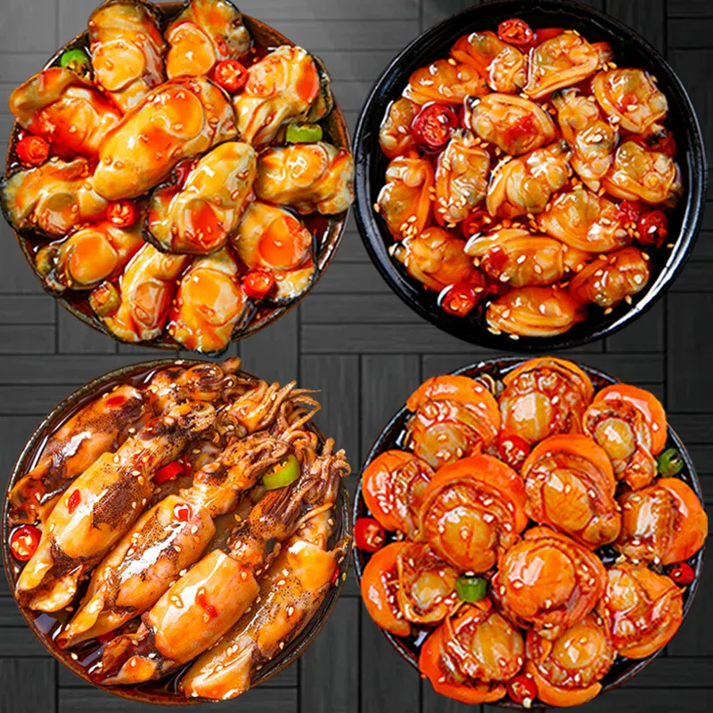 Oysters, shrimp tails, scallops, clams, 100g*4 400 กรัม