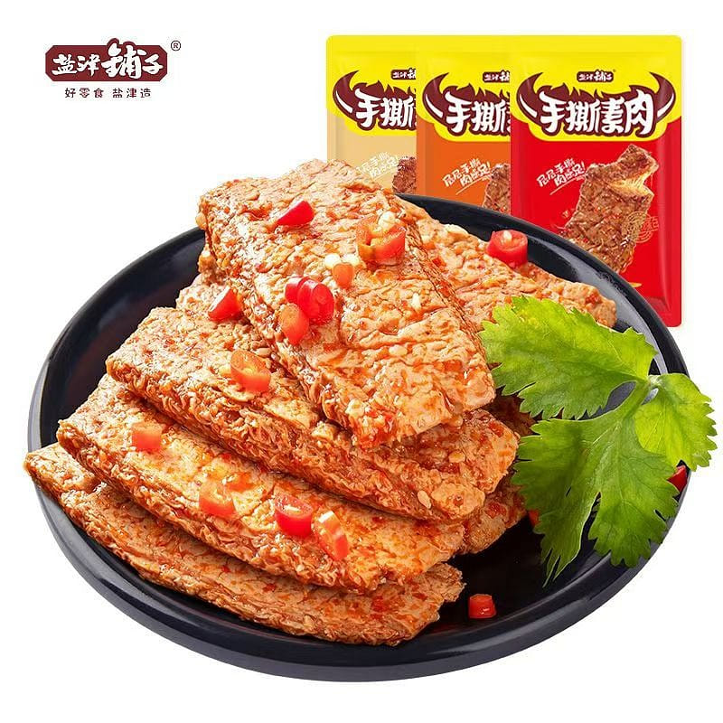 Yanjin shop shredded vegetarian meat 10 bags of mixed flavor (spicy+bittern+barbecue) about 90g dried tofu vegetarian spicy snack 90 그램