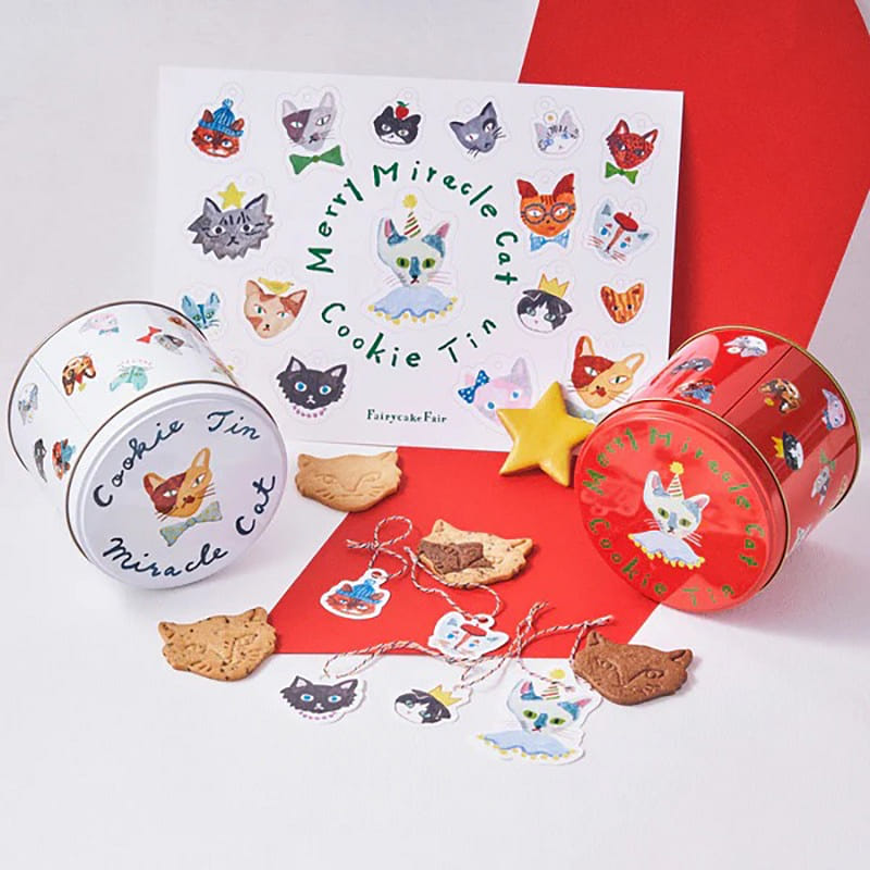[Japan Delivery] Tokyo Fairycake Fair Merry Miracle Cat Cookie Tin (2Tins 30pcs) 1 케이스