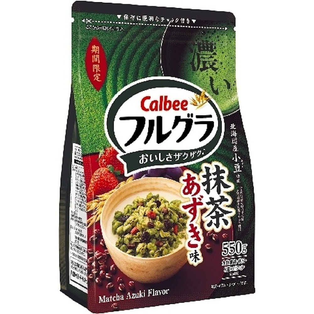 Calbee Frugra Granola Matcha Red Bean Flavor 550g 1 pack