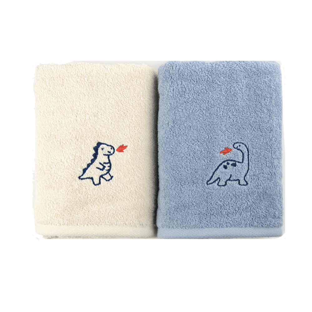 [Ships directly from U.S.] DAILYLIKE Signature Embroidered Towel Dinosaur 2 개입