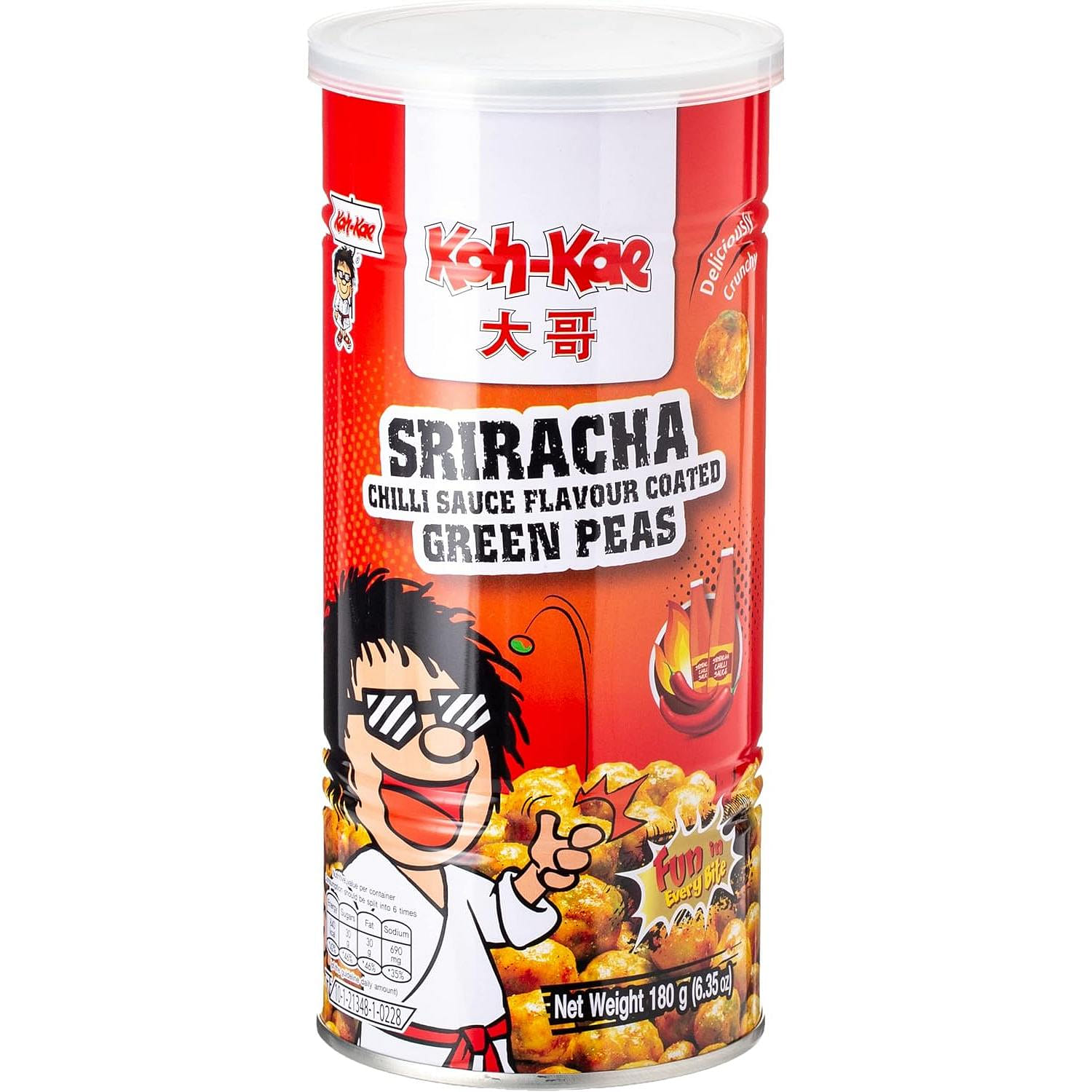 Koh Kae 花生零食 是拉差辣椒酱调味青豆 6.35 盎司
