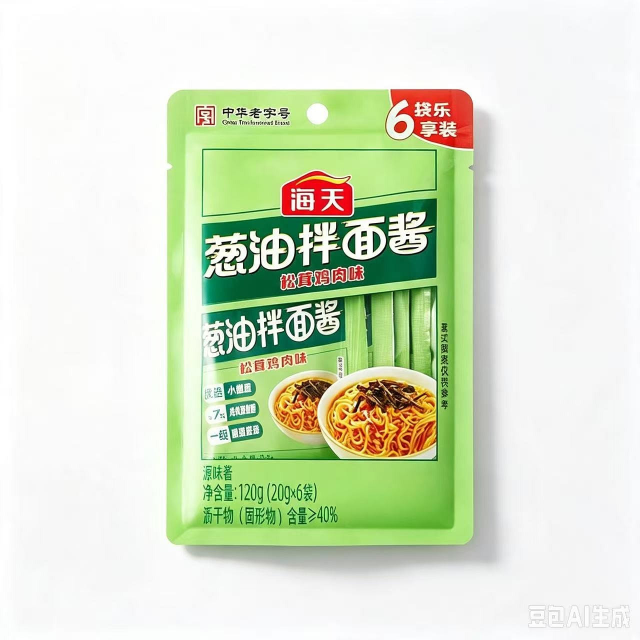 海天 蔥油拌麪醬20g*6包 120 克
