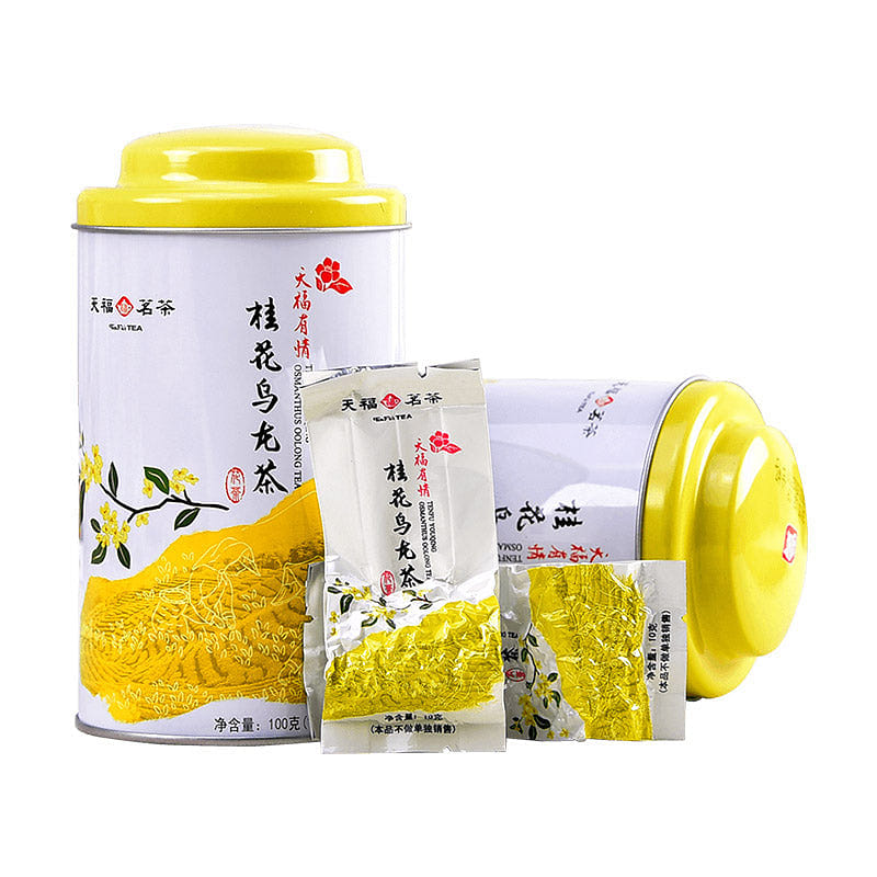 China [ Tenfu's Tea ] Youqing Osmanthus Oolong Tea S7 (100g/3.5oz/box) 1 캔