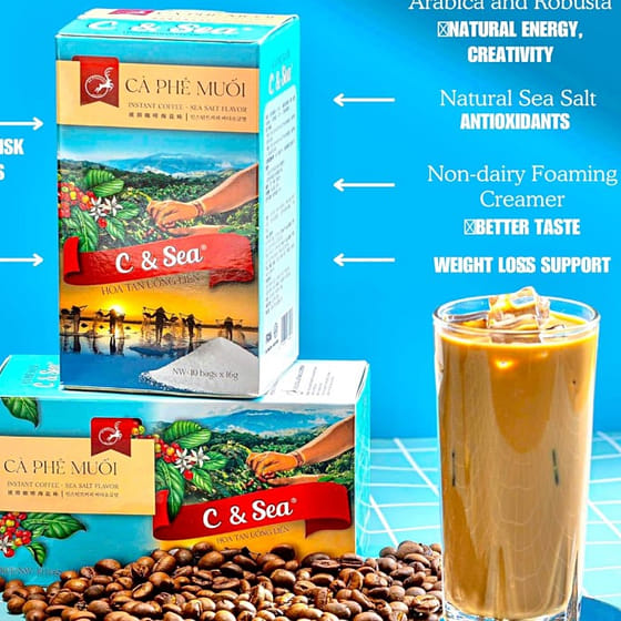 weee_beverages_Le Plateau Coffee Viet Nam - C&Sea（咖啡与海）四合一速溶咖啡。 1 盒