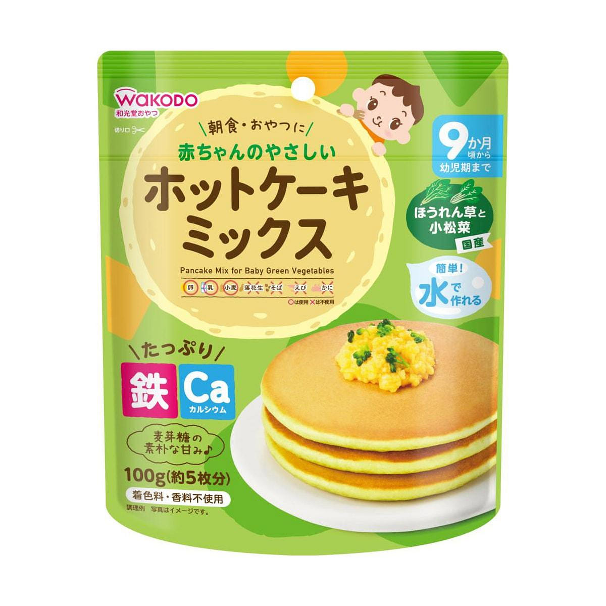 Wakodo Hotcake Mix Spinach and Komatsuna 100g 1 개
