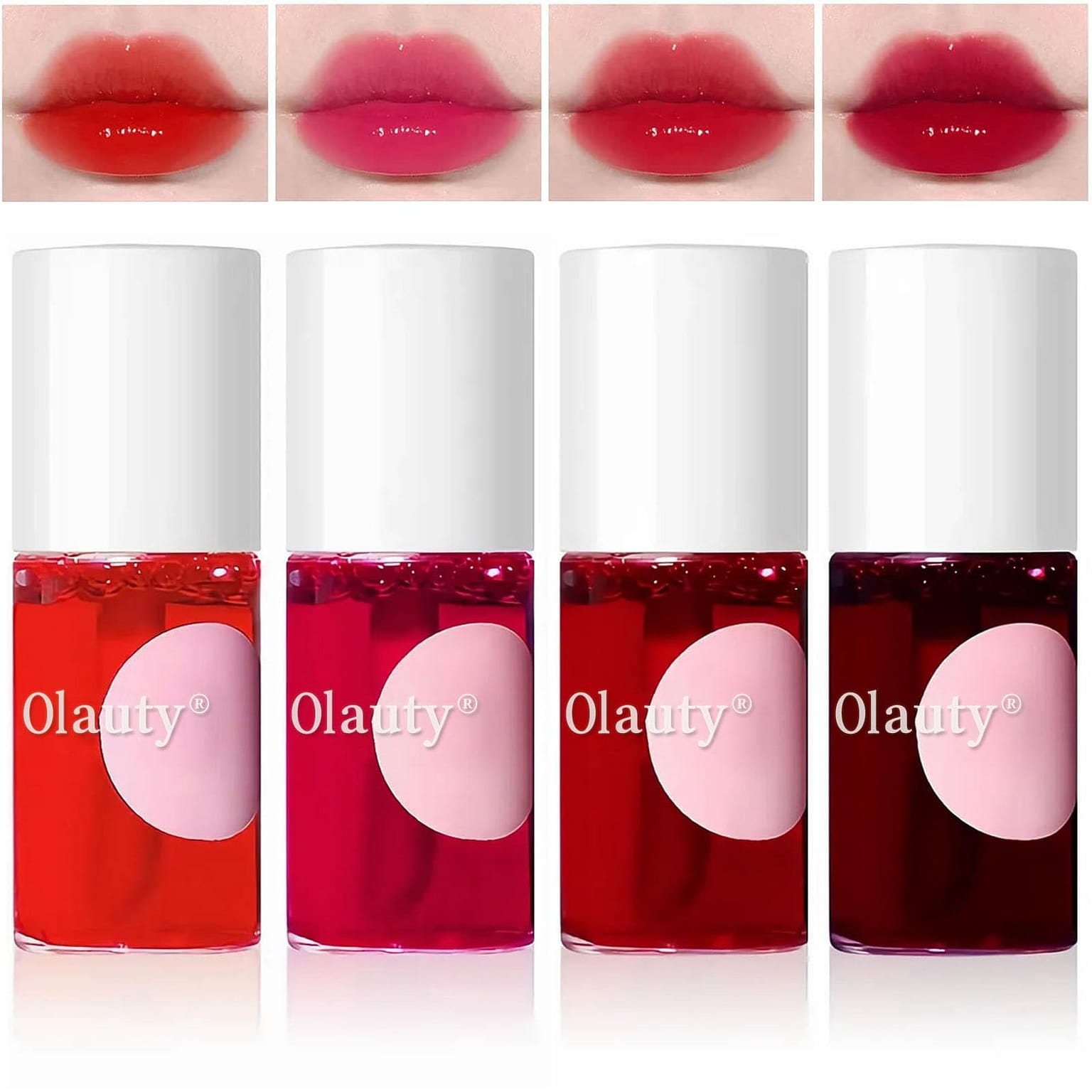 4 Colors Lip Tint Stain Set, Korean Lip Gloss Lip Tint Stain Plumping Liquid 1 개