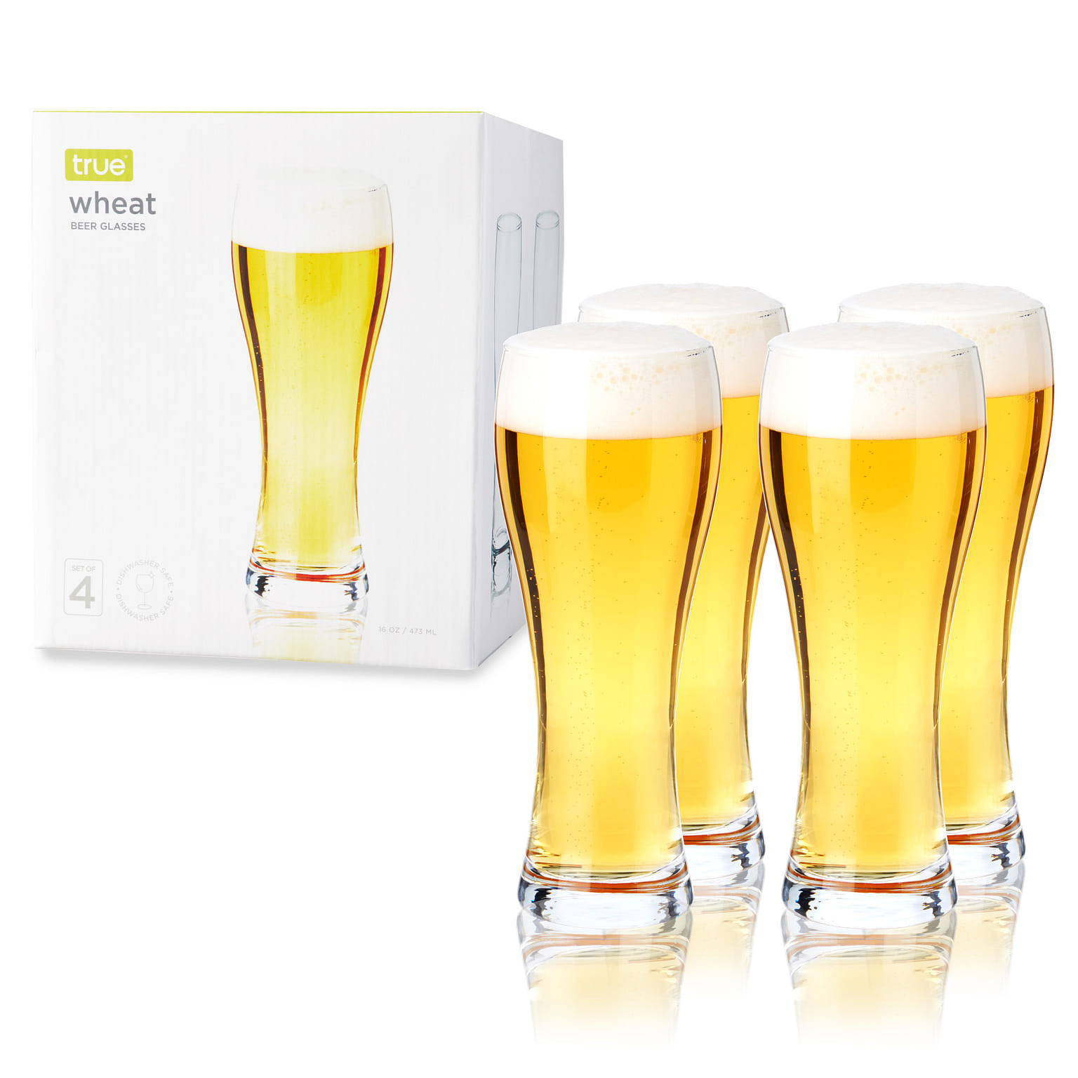 Wheat Beer Glasses, Set of 4 by True 4 ส่วน
