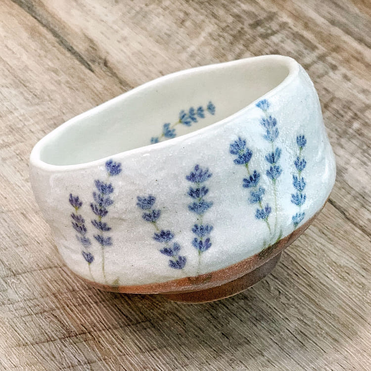 美浓烧抹茶碗いっぷく碗-薰衣草-单只- Weee!
