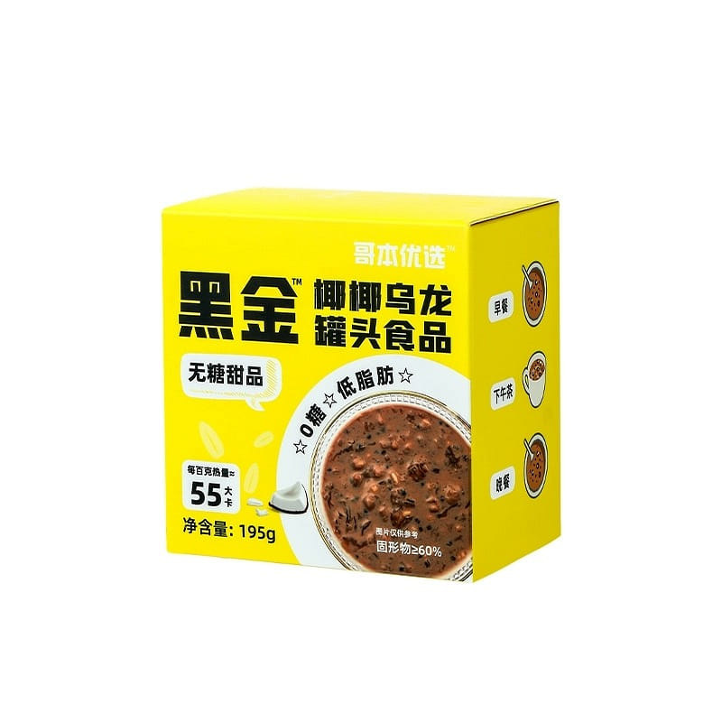 【哥本优选】减脂代餐 椰汁啵啵乌龙粥生椰低脂燕麦195g 1 盒