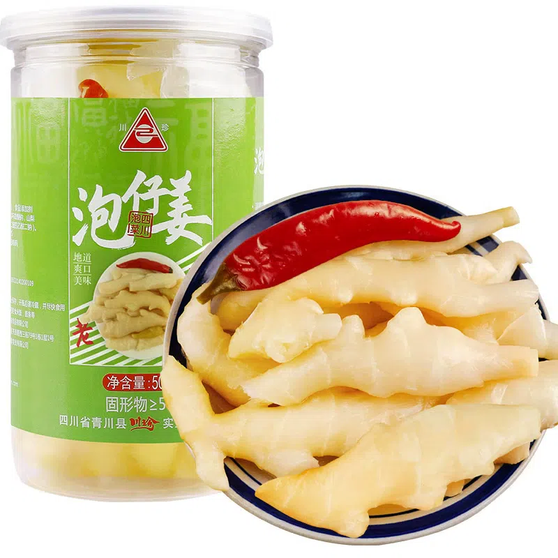 Sichuan specialty, Sichuan Zhen pickled ginger, hot and sour pickled ginger, pickled ginger, sour and spicy rice, kimchi, 500g*1 can 500 그램