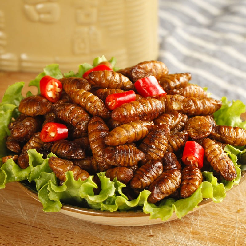 2 bags Shandong spicy silkworm pupa open bag ready to eat 140 그램