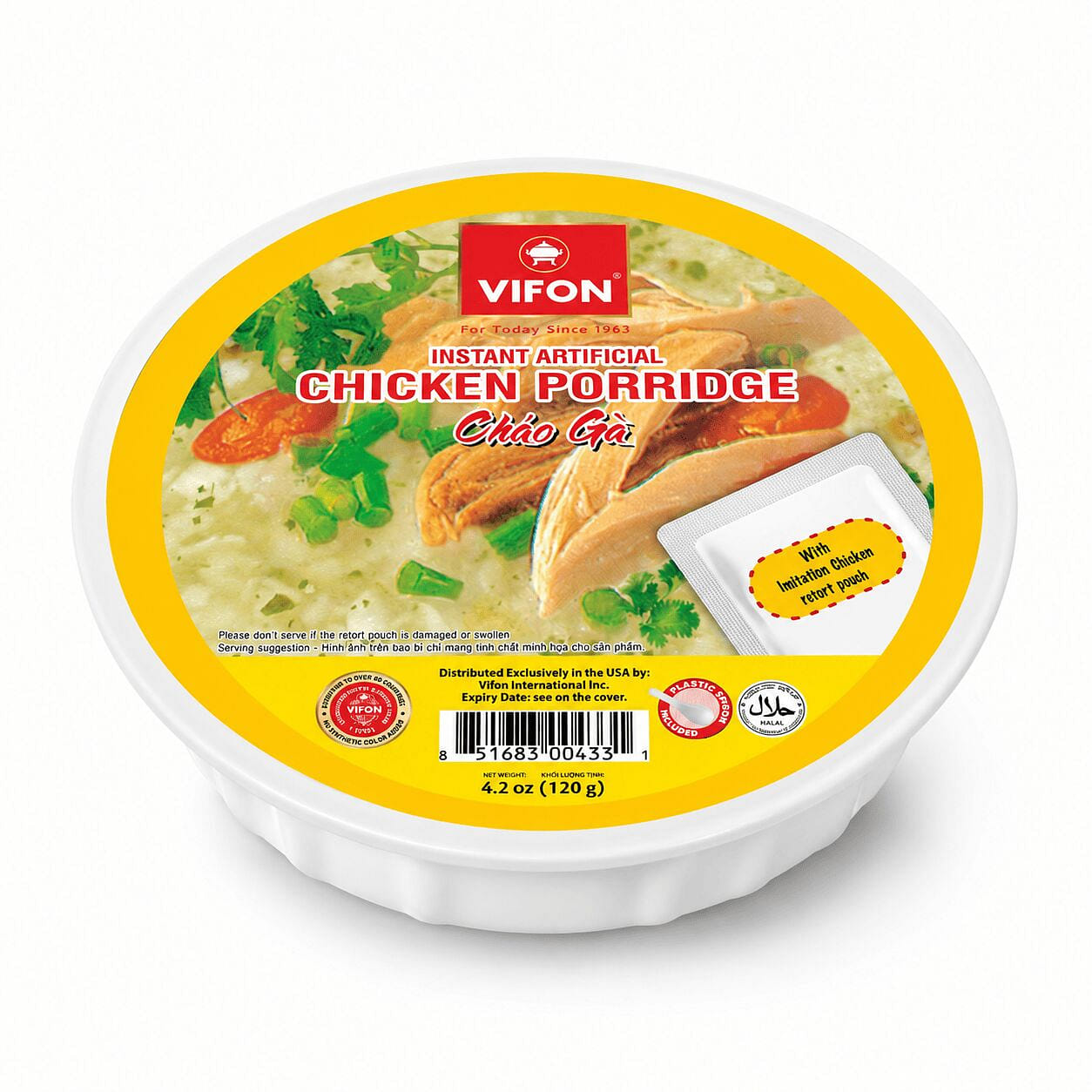 [1-BOWL] VIFON Vietnamese Chicken Flavor Porridge 4.23 oz