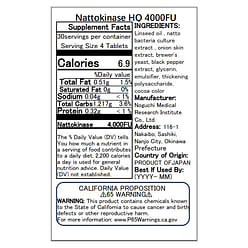Nattokinase 4000FU 120 capsules 1 bottle