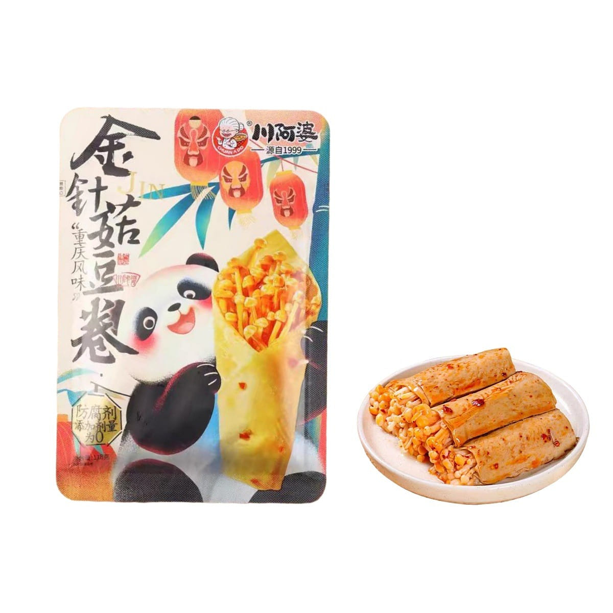 Chuan Apo Flammulina Mushroom Bean Roll 1 Bag 118 g