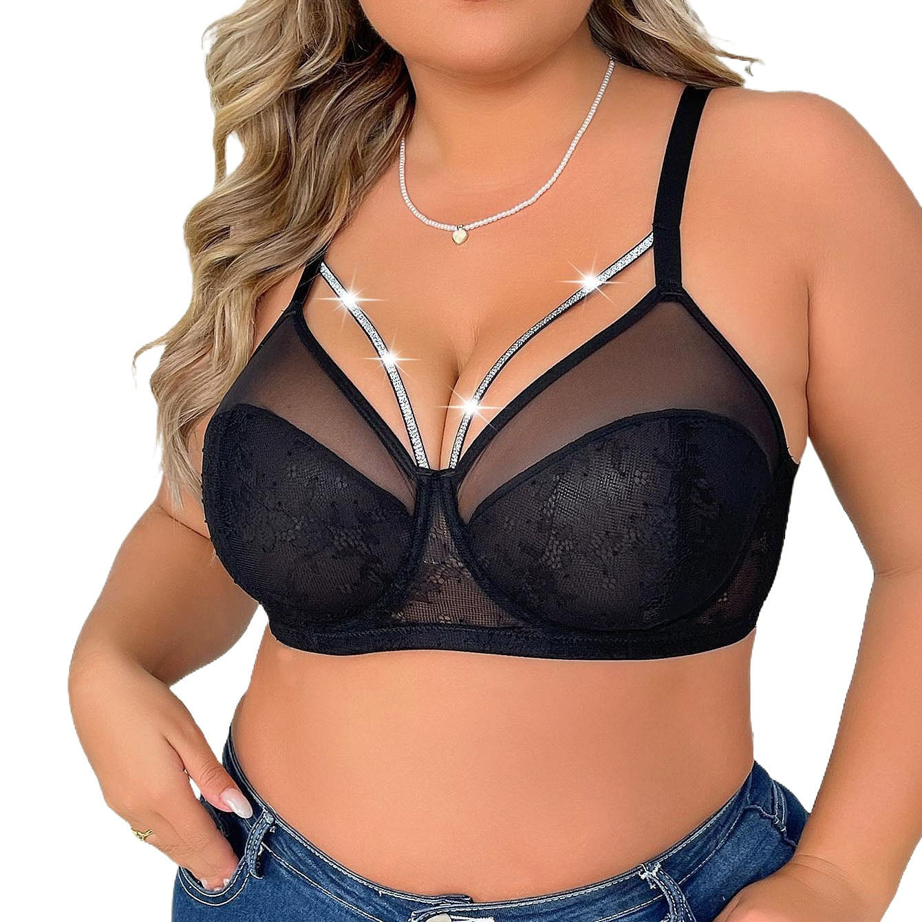 Women's Large Size Sexy Lace Bra Size 2XL 67 그램