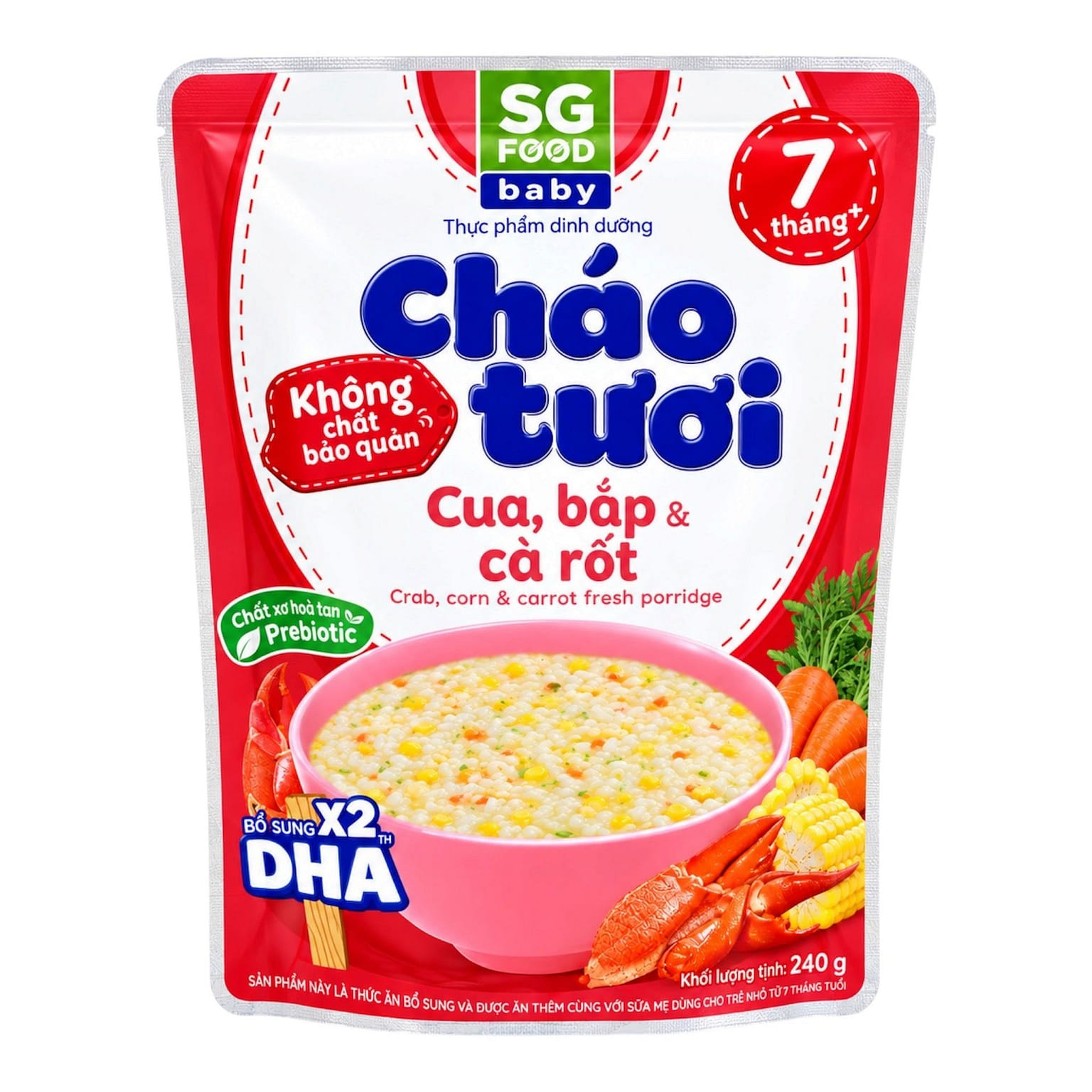 [SG Baby Food] Crab, Corn & Carrot Fresh Porridge 240 g