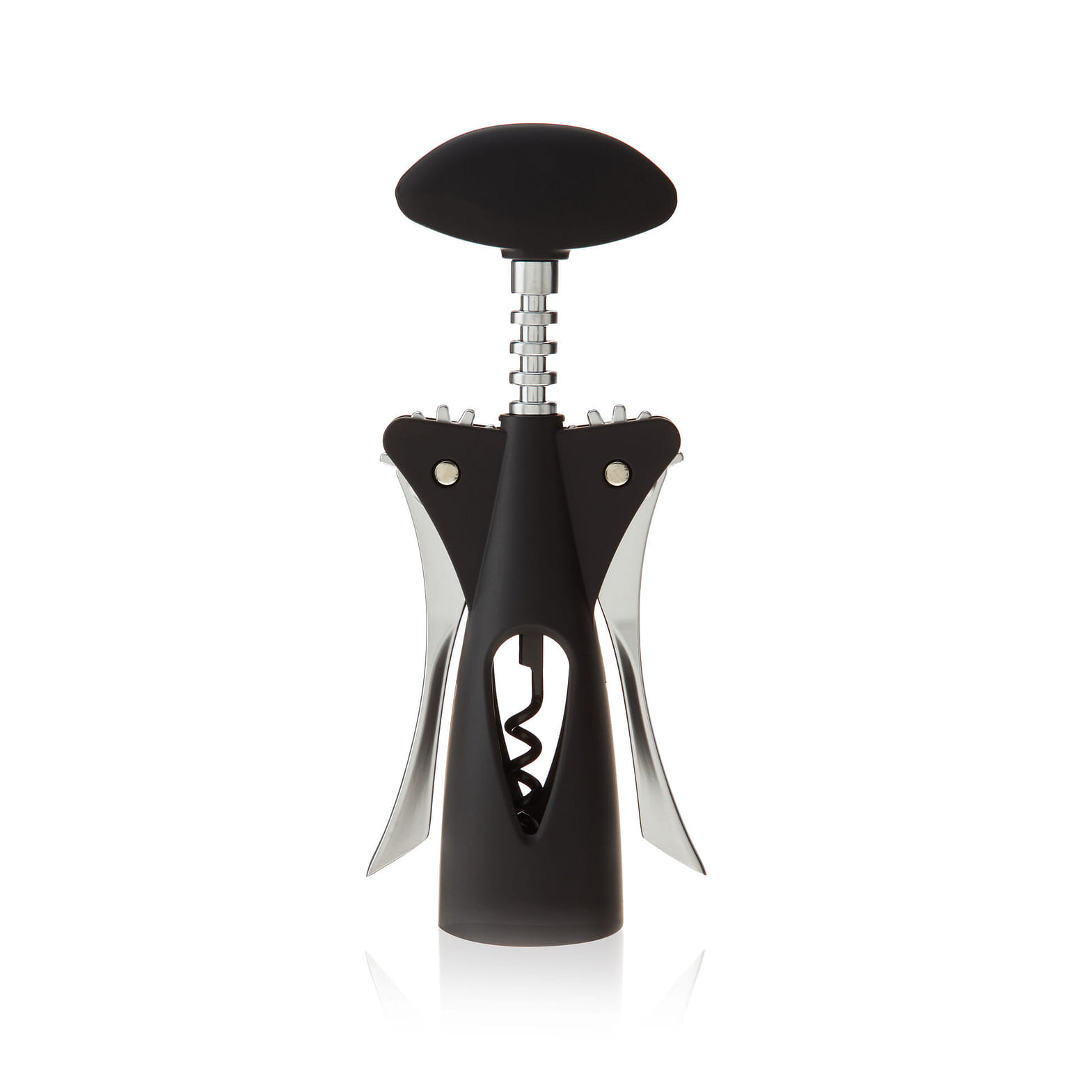 True Twisted Grip Heavy Corkscrew, Winged Corkscrew, Lever Arms Bottle Opener, Black, Soft-Touch Grip, Easy-to-Use Wine Opener 1 each