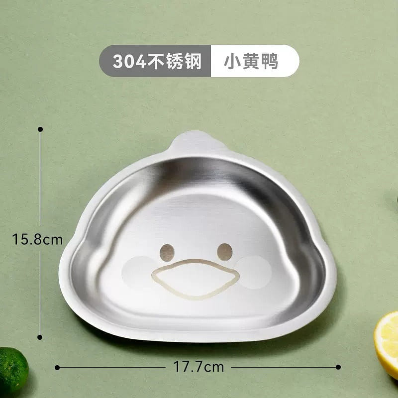 Cute Animal Stainless Steel Dinner Plate-Duck 2 Pc 1 개
