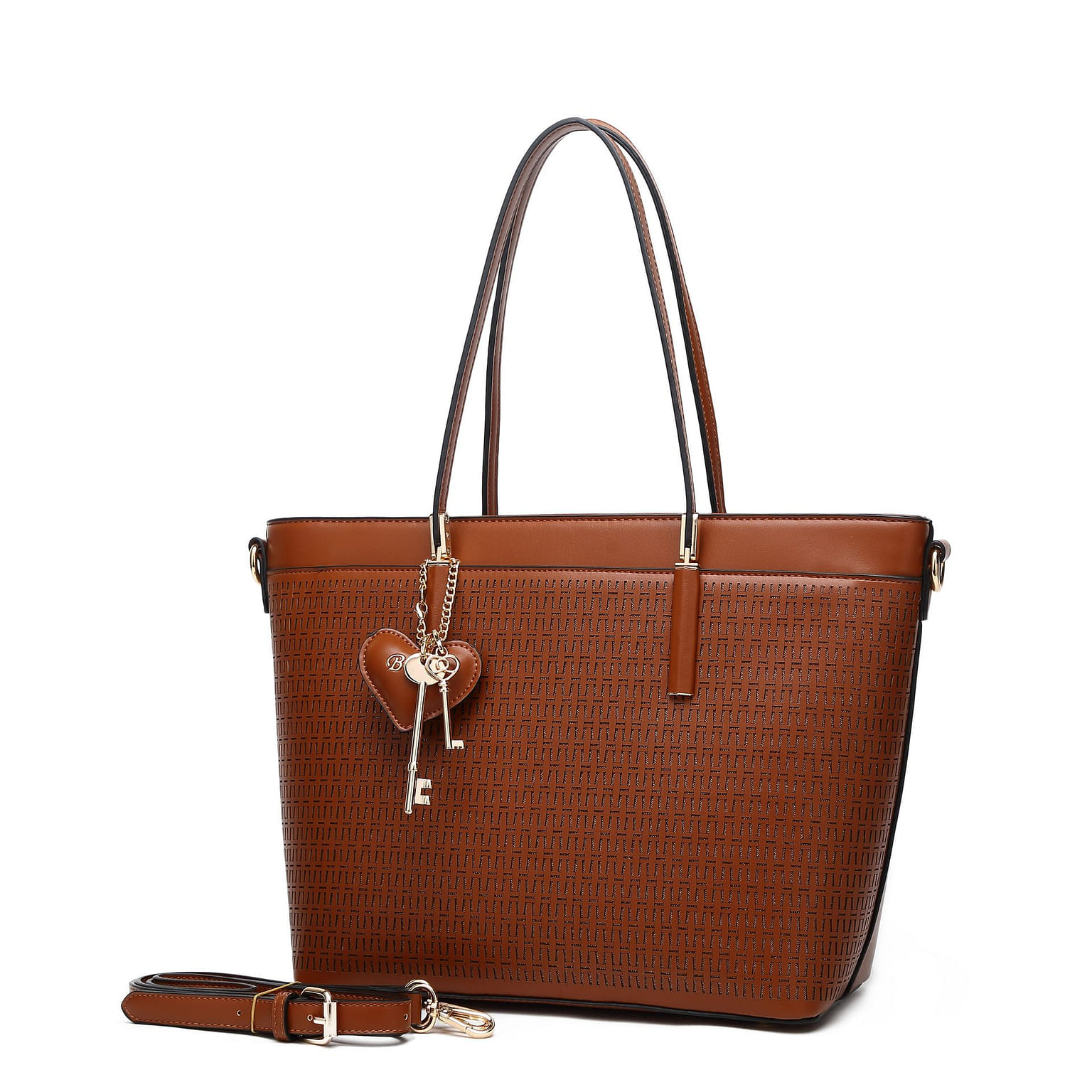 Sacred Love Wings Crystal Vegan Leather Tote Bag + Wallet [RA8869+RAW8868-BN] 1 개