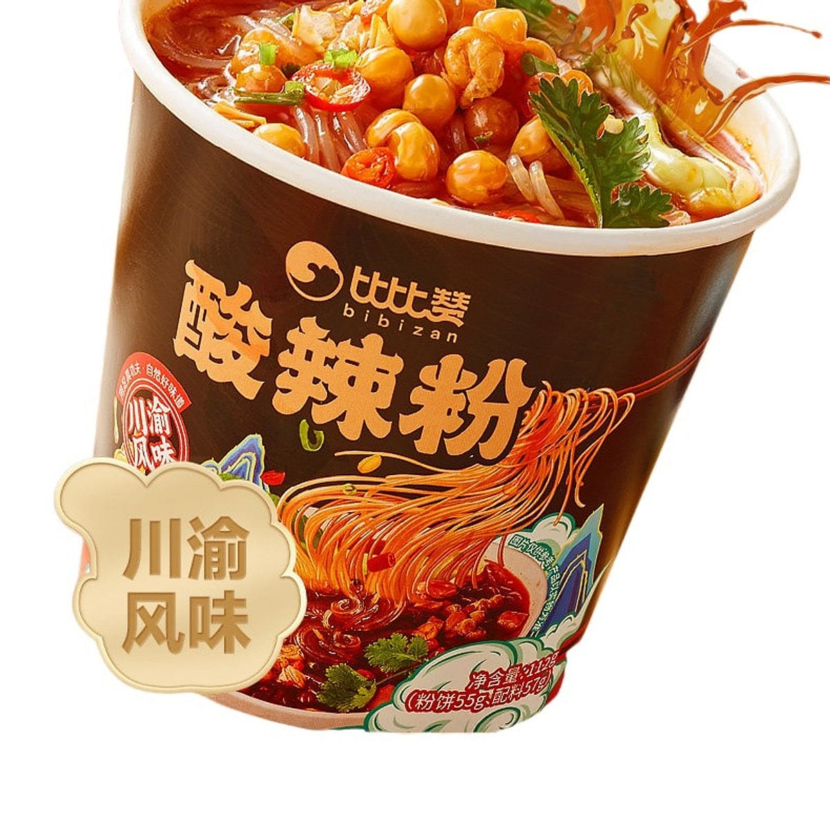 The hot and sour noodles are spicy, fragrant 112 g