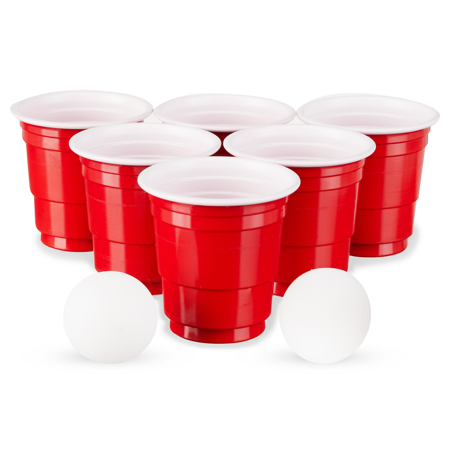 True Mini Beer Pong Game, 1.5 Ounce Disposable Red Party Cup Plastic Shot Glasses, Red, Set of 12 Cups and 2 Mini Ping Pong Balls 1 개