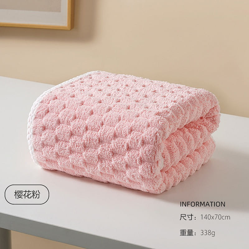 Cloud Pattern Quick-Drying and Absorbent Bath Towel + Towel + Washcloth Set Pink 500 그램