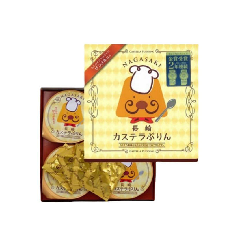 Castella cake flavored pudding 4 pieces 1 케이스