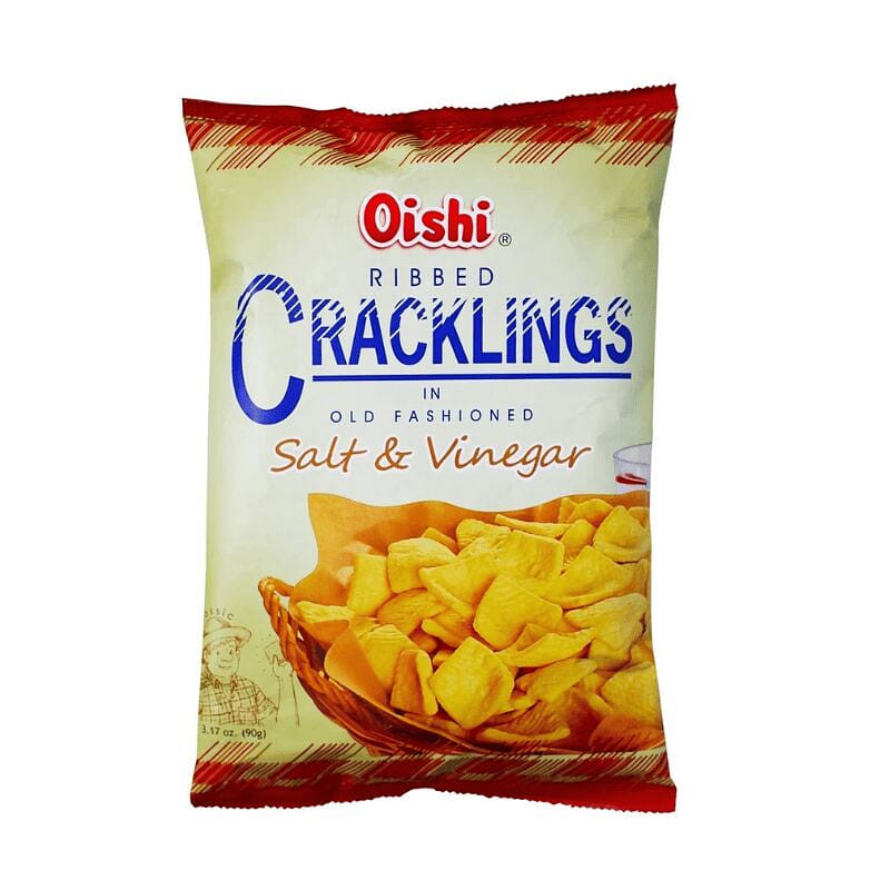 Oishi Ribbed Cracklings Salt & Vinegar 90g 1 개