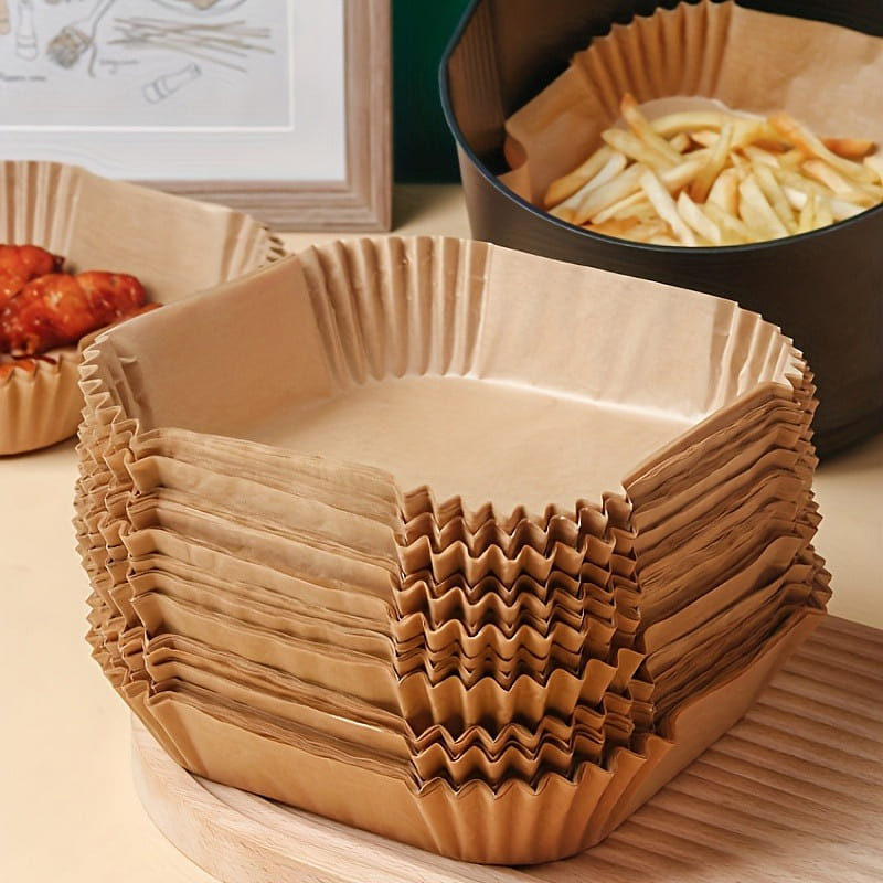 100pcs Non-Stick Air Fryer Liners Hexagonal Easy 1 count