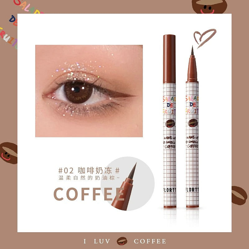 Floralia Eyeliner Pen 02 Coffee Creamy Frost Brown 1 count