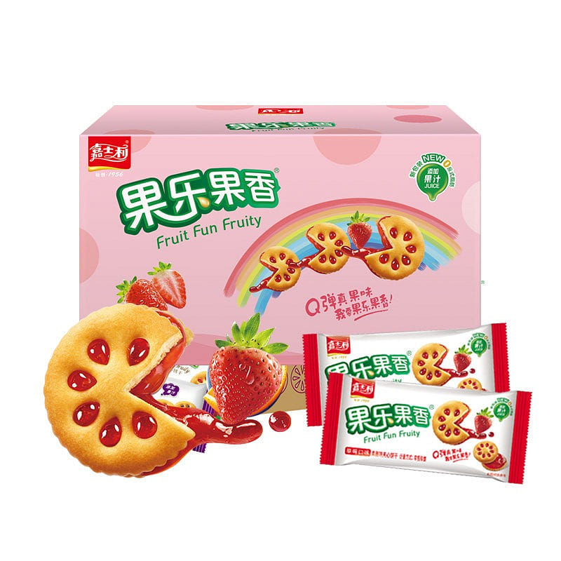 Jia Shi Li Strawberry Jam Sandwich Cookies Snack 1000 g