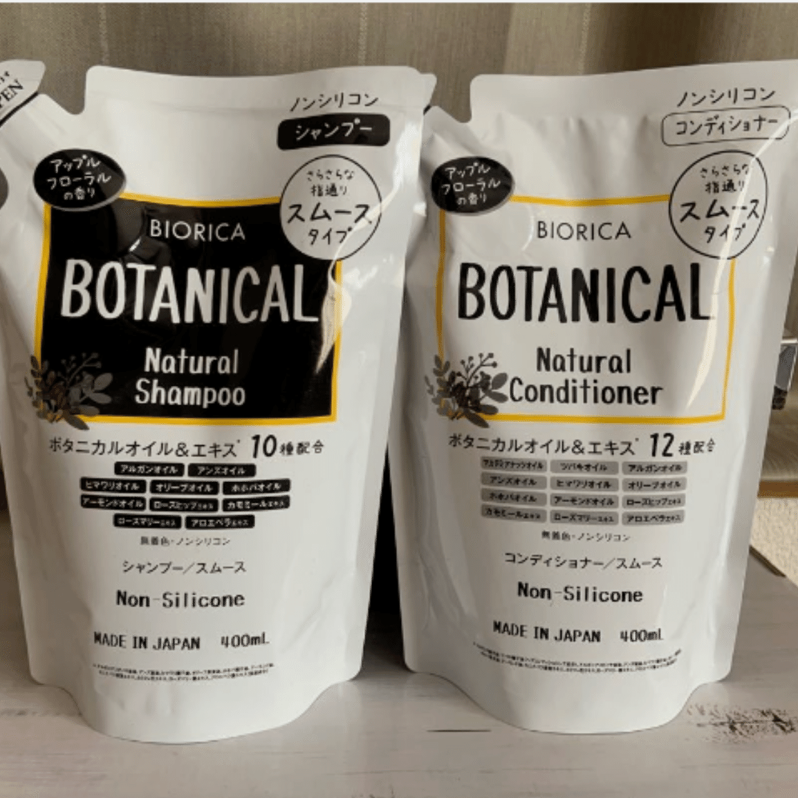 植物性日本洗髮水和護髮素 400ml Biorica 無硅油套裝 800 毫升