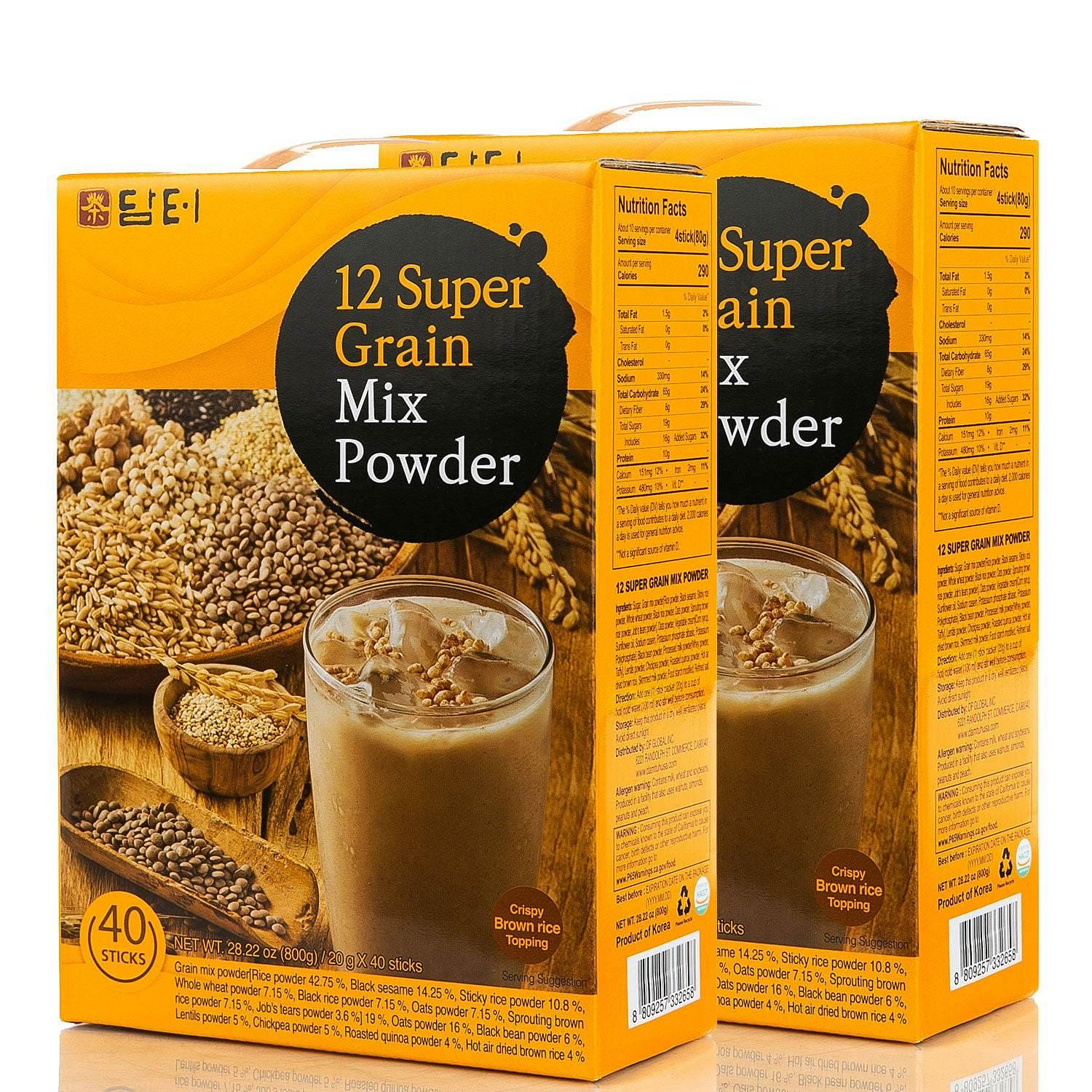 Damtuh ผงเครื่องดื่มธัญพืช 12 ชนิด 800g ชุด 2 กล่อง 80 count