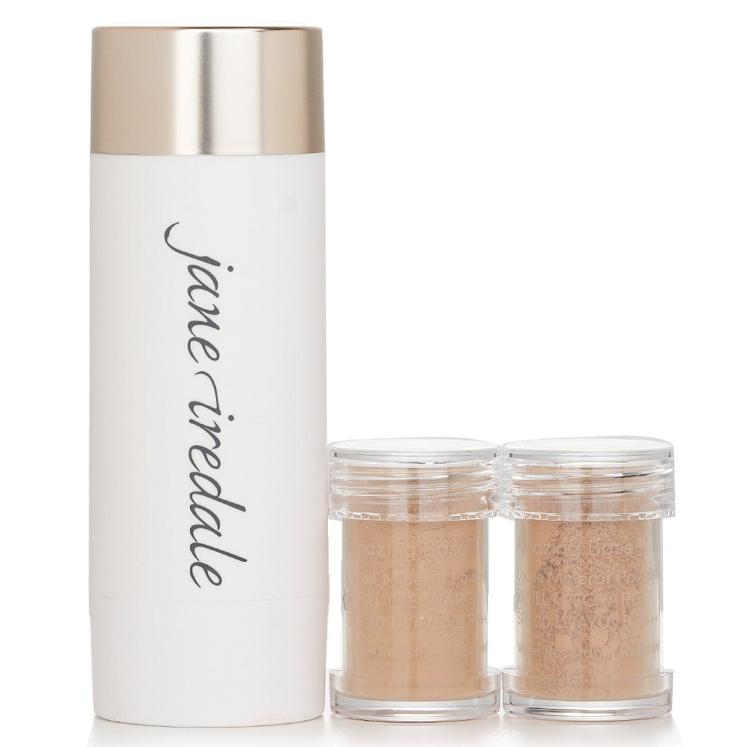 Jane Iredale Amazing Base Loose Mineral Powder SPF 20 Refillable Brush (1x Brush, 2x Refills) - Latte 2x2.5g/0.09oz 2 グラム