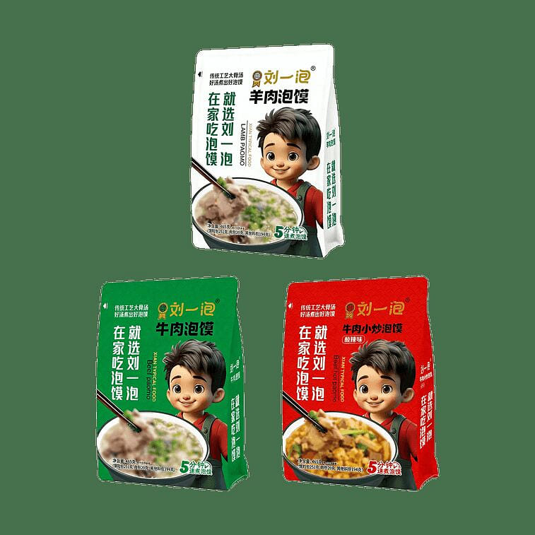 Liuyipao Lamb Flavor Paomo - 465g x 3 Packs 1 box