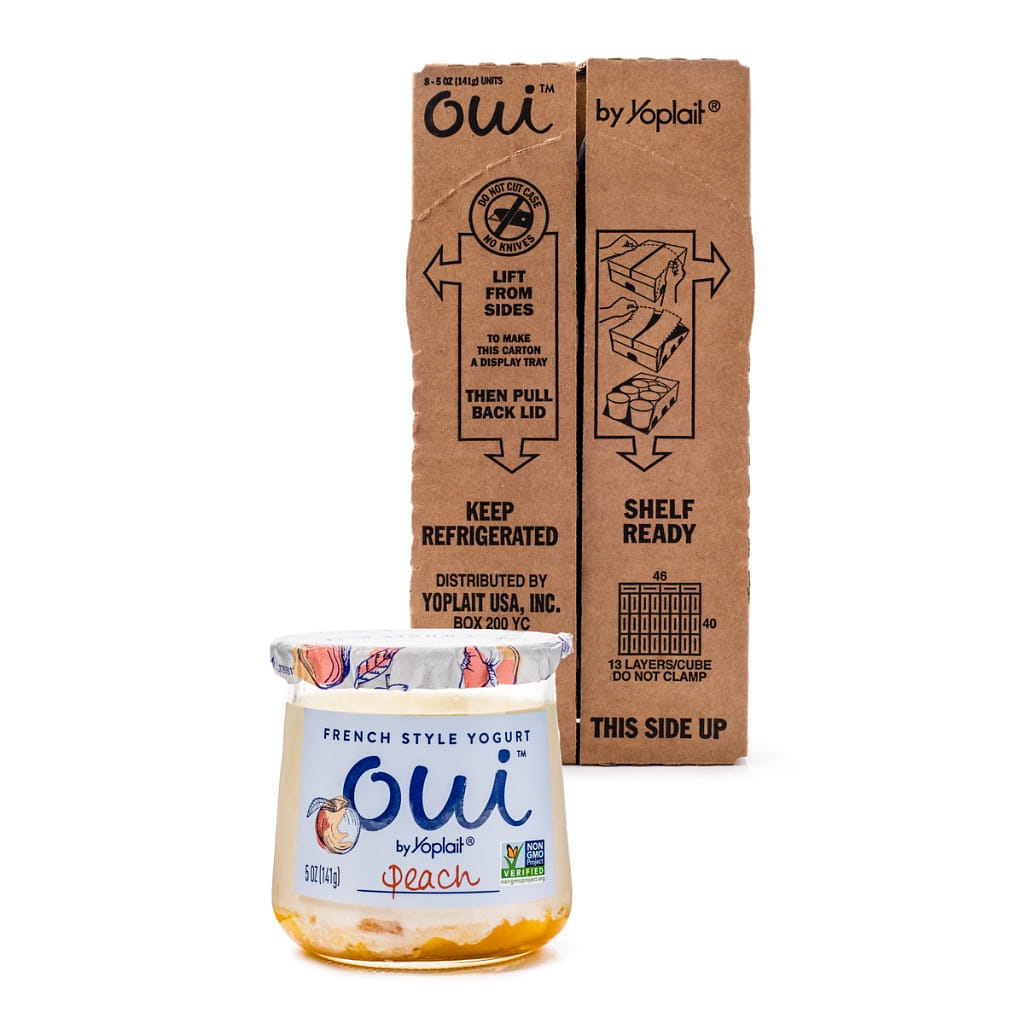 Yoplait French Style Oui Yogurt, Peach Flavor 8pk 1 box