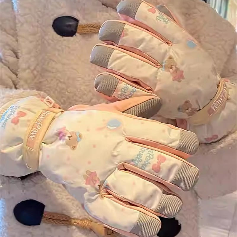 Women's Ski Gloves, Korean Style, Warm, Fleece-lin 1 box