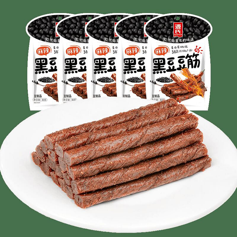 เส้นถั่วดำเผ็ดหยวน 30g*10 ถุง ขนมขบเคี้ยว 300 กรัม