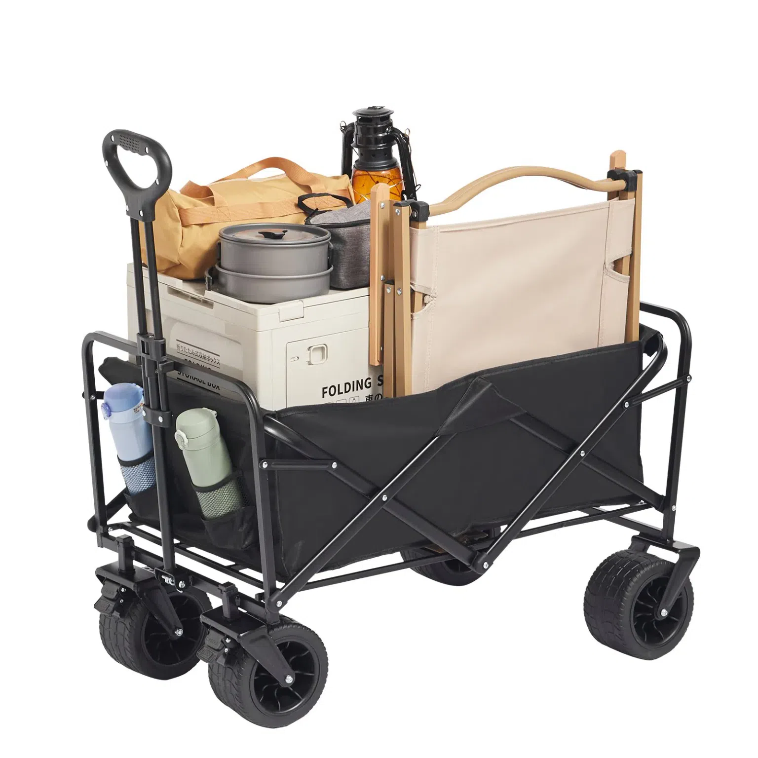 3 cu.ft Collapsible Folding Wagon Beach Wagon Cart 1 cái