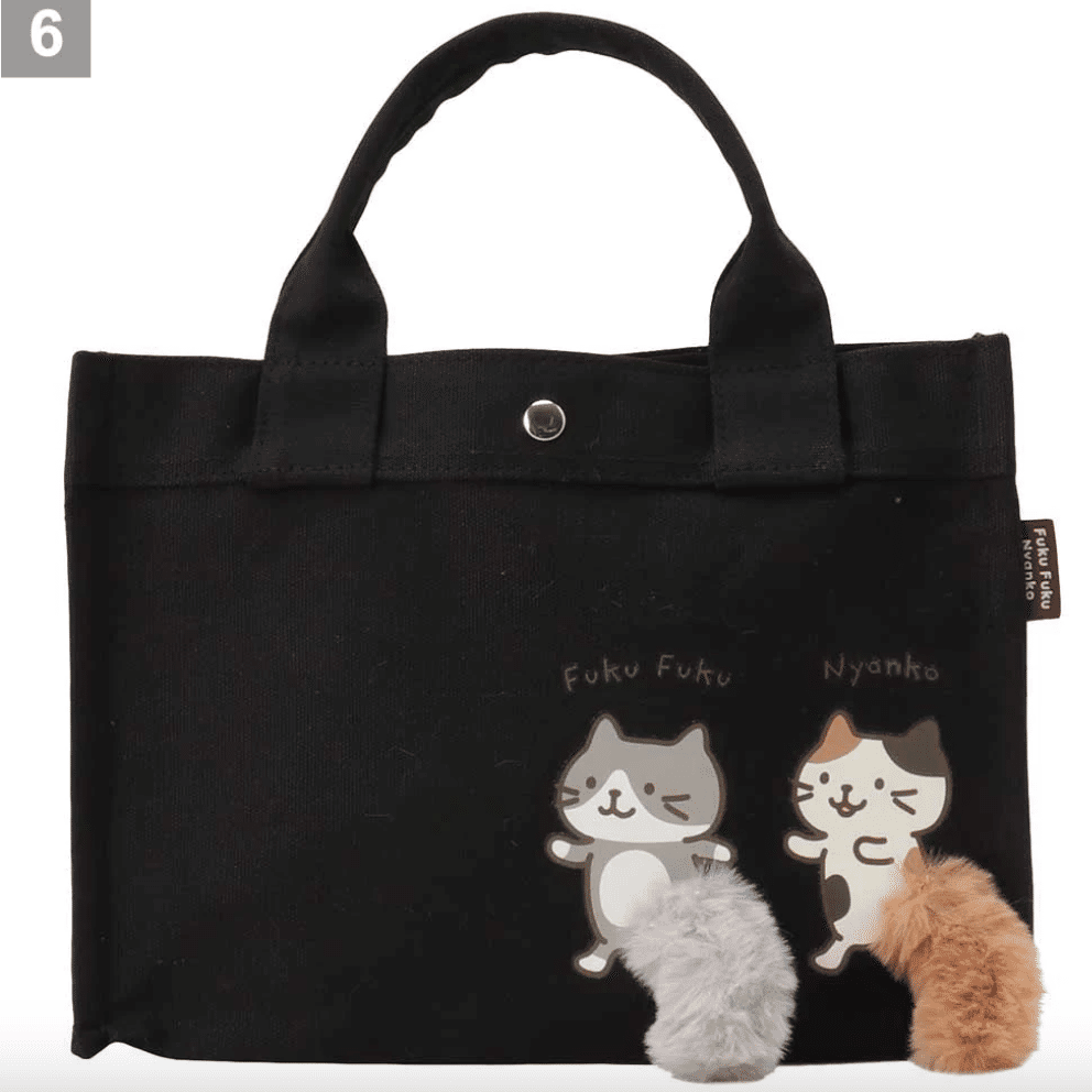 Fuku Fuku Nyanko Cat Tail Mini Tote Bag - Black 1 ส่วน