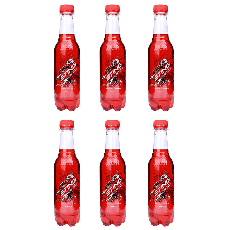 Sting Nuoc Tang Luc Energy Drink Strawberry Flavor 10.82oz pack of 6 1 ส่วน
