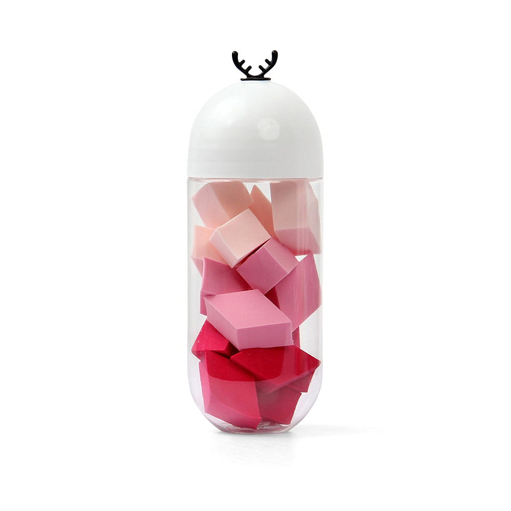 Daily Disposable Makeup Sponges, Small Rhombus Shape, Creamy Strawberry 1 개