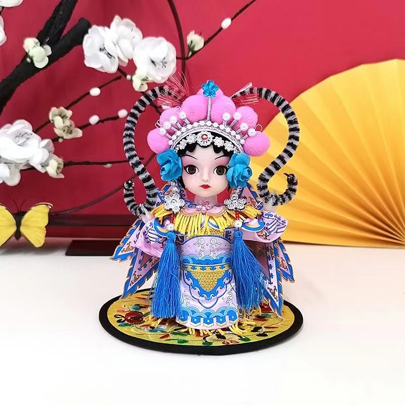 Handmade Peking Opera Figurine - Silk Cloth Doll for Home Decor and Gifts-08 150 그램