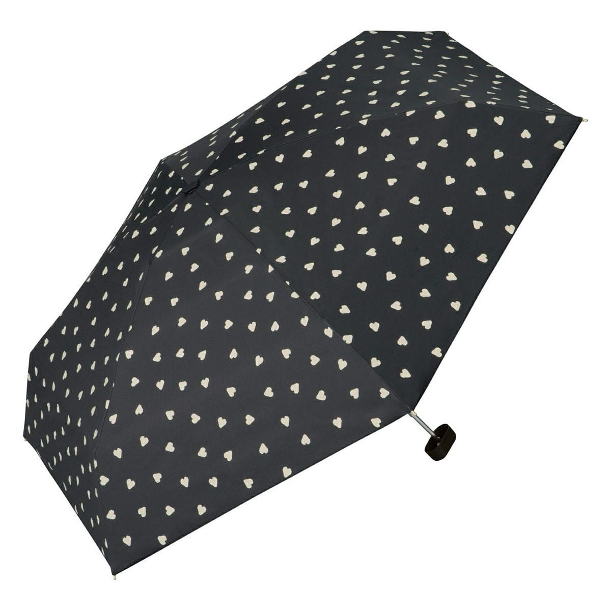 WPC Shading Jaggy Heart Mini Parasol - BLACK 1 count
