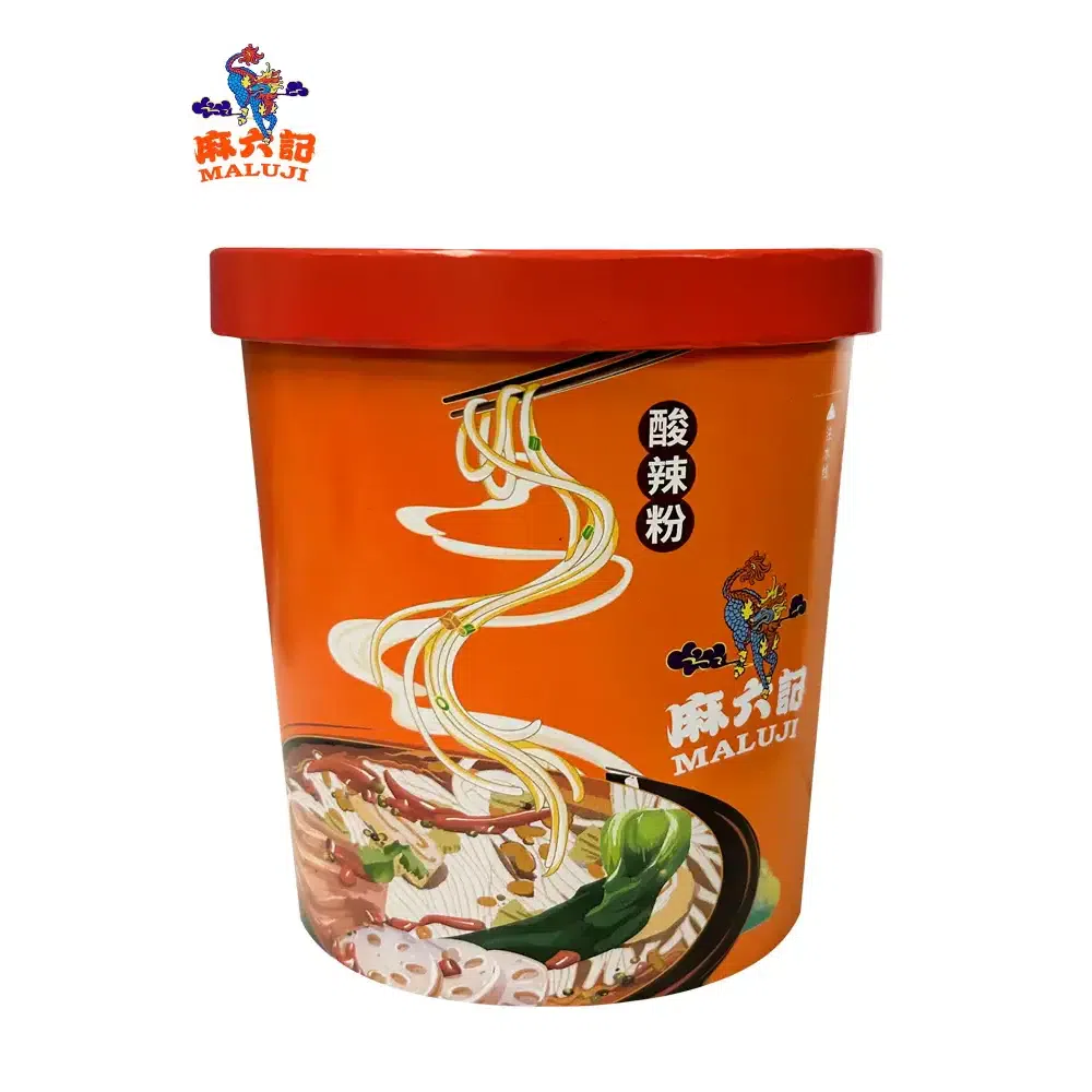 Ma Liu Ji Sour and Spicy Noodles 256g * 1 Barrels of Sweet Potato Noodles Brewed for Convenient Fast Food 256 g